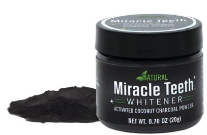 Miracle Teeth Whitener | Natural Charcoal Formula | Removes Plaque & Stains | Safe & Gentle | ZM-MTTW-N-GF-ZAM-KSA