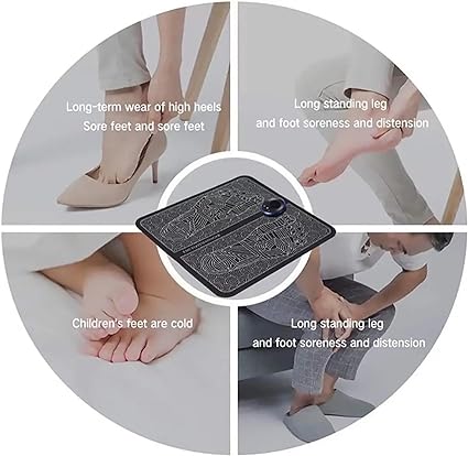 EMS Foot Massager Mat – Cordless, Foldable & Portable Relief for Feet, Ankles, and Neuropathy