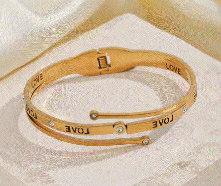 Stainless Steel Love Bracelet for Women - Adjustable, Elegant Design with Love Engraving | Perfect Gift for Every Occasion